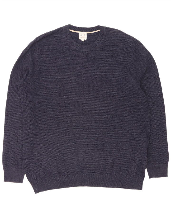 John Lewis Mens Crew Neck Jumper Sweater Medium Navy Blue Cotton