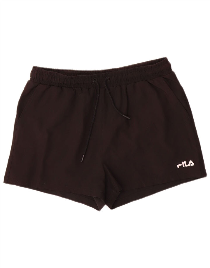 Fila Womens Sport Shorts UK 14 Large Black Polyester