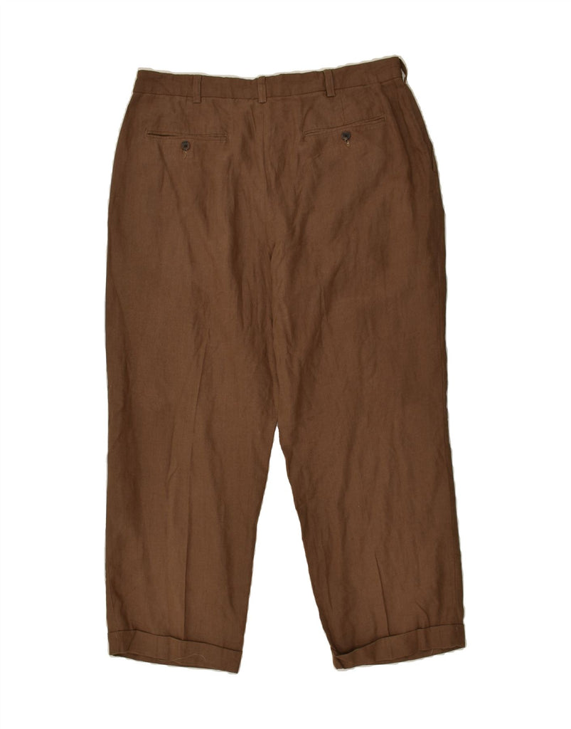 EDDIE BAUER Mens Classic Fit Pegged Chino Trousers W40 L28  Brown Linen | Vintage Eddie Bauer | Thrift | Second-Hand Eddie Bauer | Used Clothing | Messina Hembry 