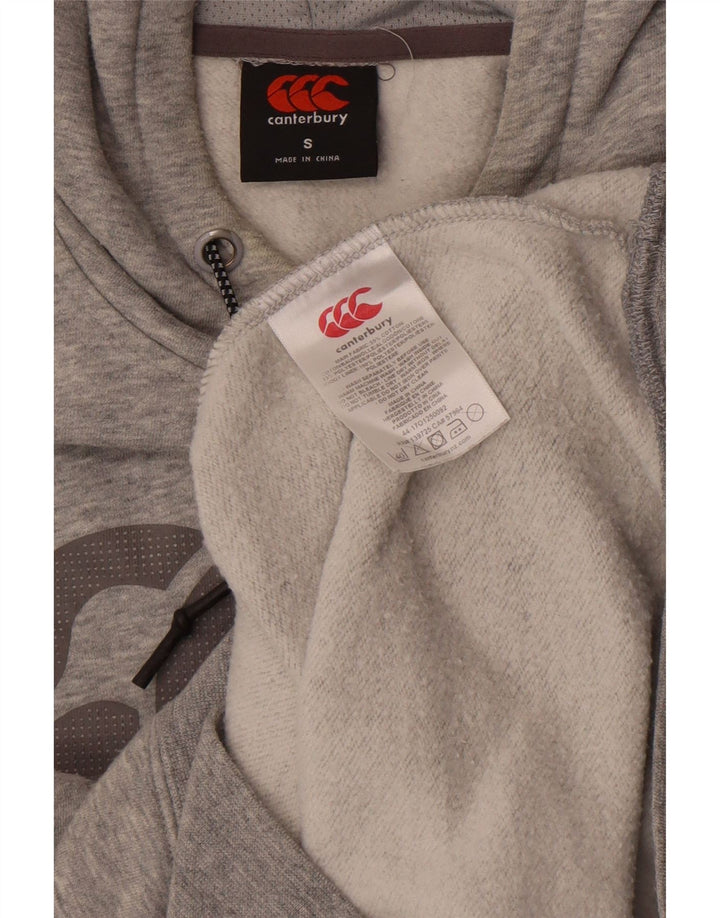 Canterbury Mens Graphic Hoodie Jumper Small Grey Cotton