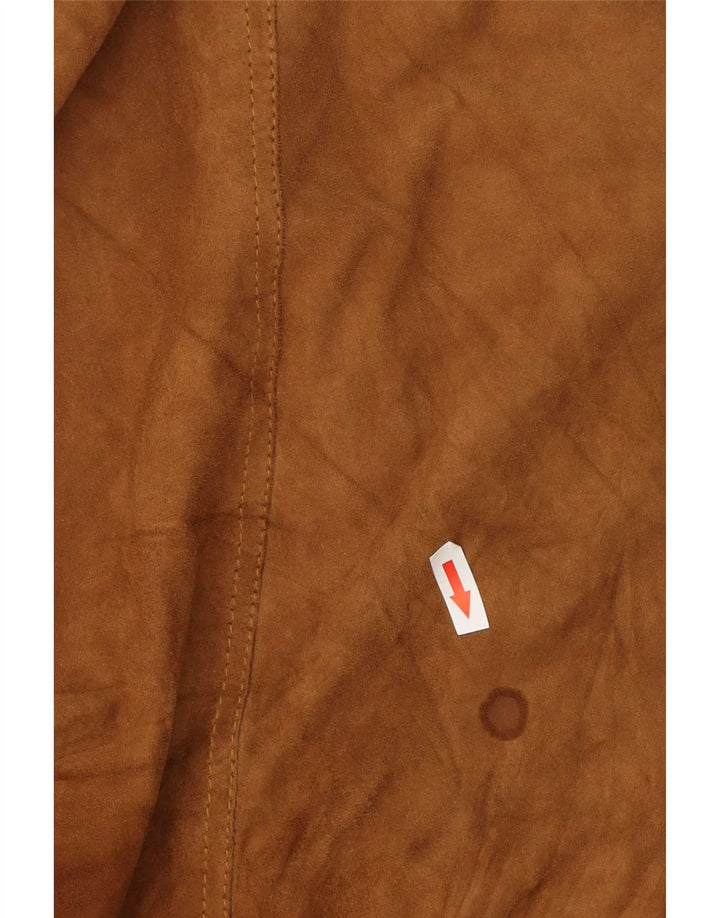 Vintage Mens Suede Bomber Jacket IT 52 XL Brown Leather