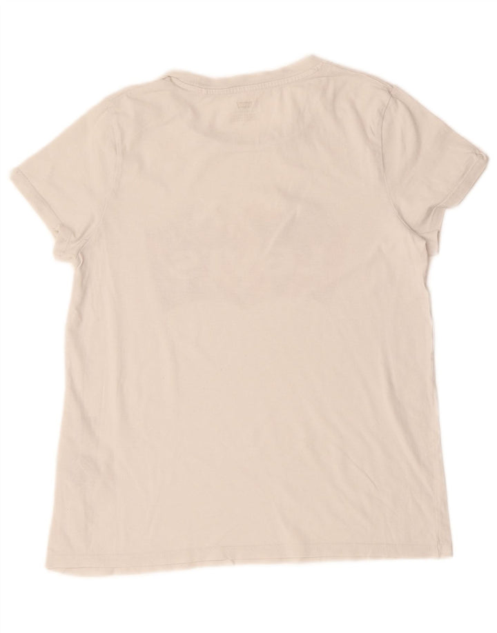 Levi's Womens Graphic T-Shirt Top UK 12 Medium White Cotton