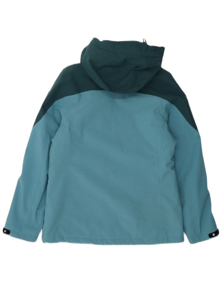 Killtec Womens Hooded Windbreaker Jacket EU 38 Medium Blue Colourblock