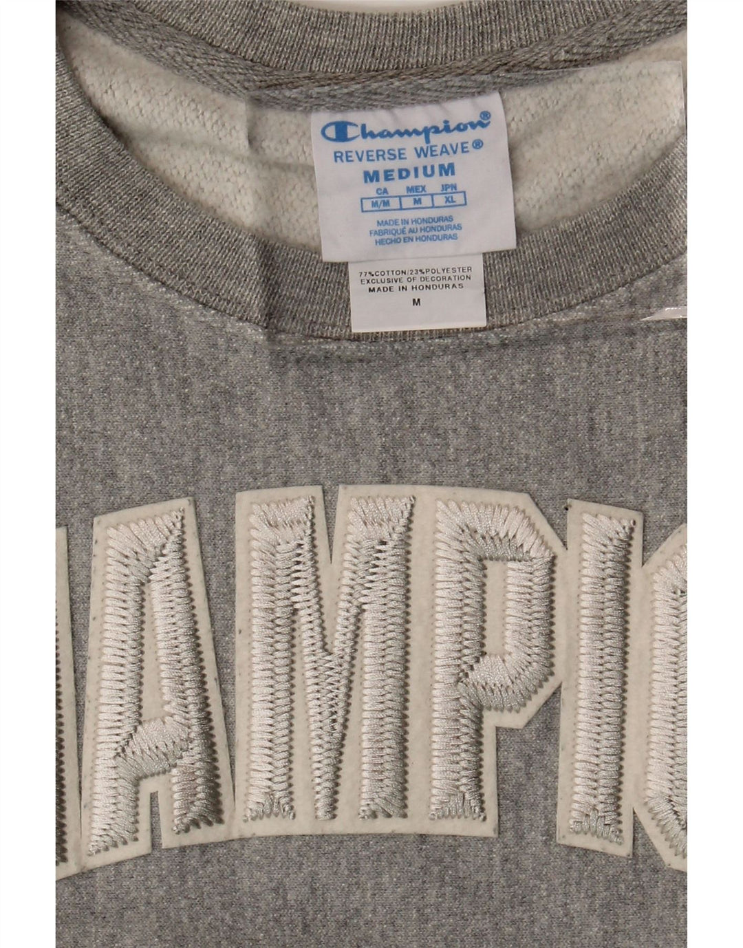 CHAMPION Womens Graphic Sweatshirt Jumper UK 14 Medium Grey Cotton