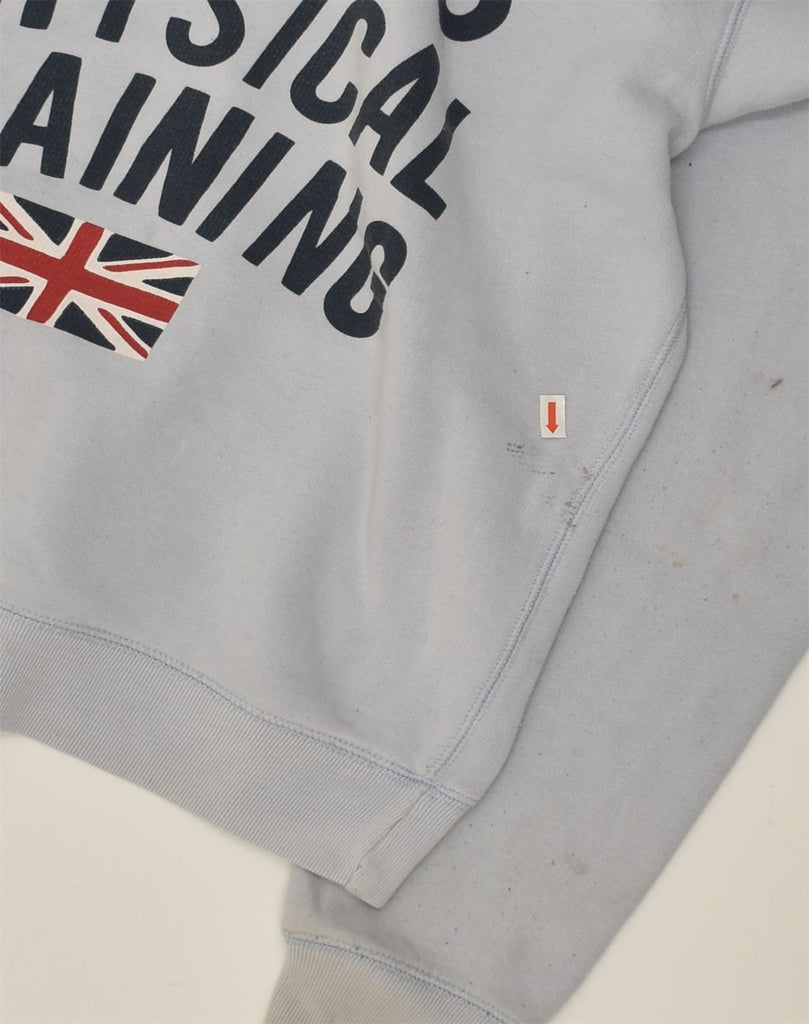 JACK WILLS Womens Graphic Hoodie Jumper UK 14 Large Blue Cotton | Vintage Jack Wills | Thrift | Second-Hand Jack Wills | Used Clothing | Messina Hembry 