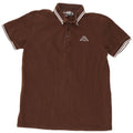 Kappa Mens Polo Shirt Large Brown Striped Cotton