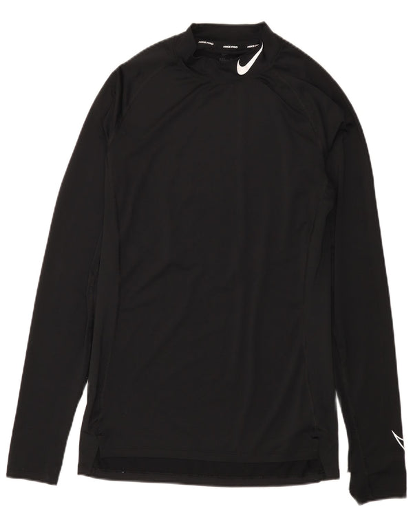 Nike Mens Dri Fit Graphic Top Long Sleeve Medium Black Polyester