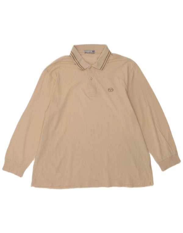 Sergio Tacchini Mens Long Sleeve Polo Shirt XL Beige