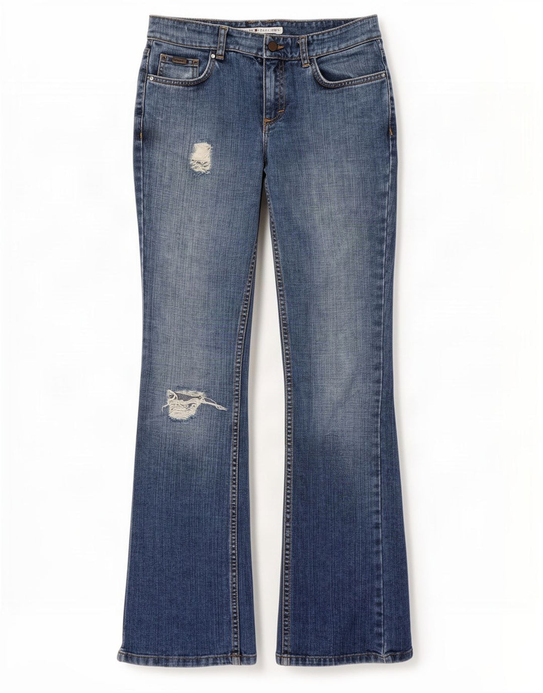 Tommy Hilfiger Womens Distressed Straight Jeans US 4 Small W26 L33 Blue