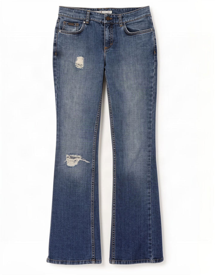 Tommy Hilfiger Womens Distressed Straight Jeans US 4 Small W26 L33 Blue