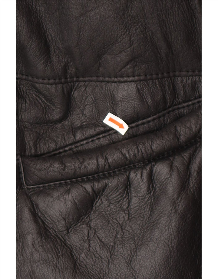 VINTAGE Womens Oversized Shearling Coat UK 16 Large Black