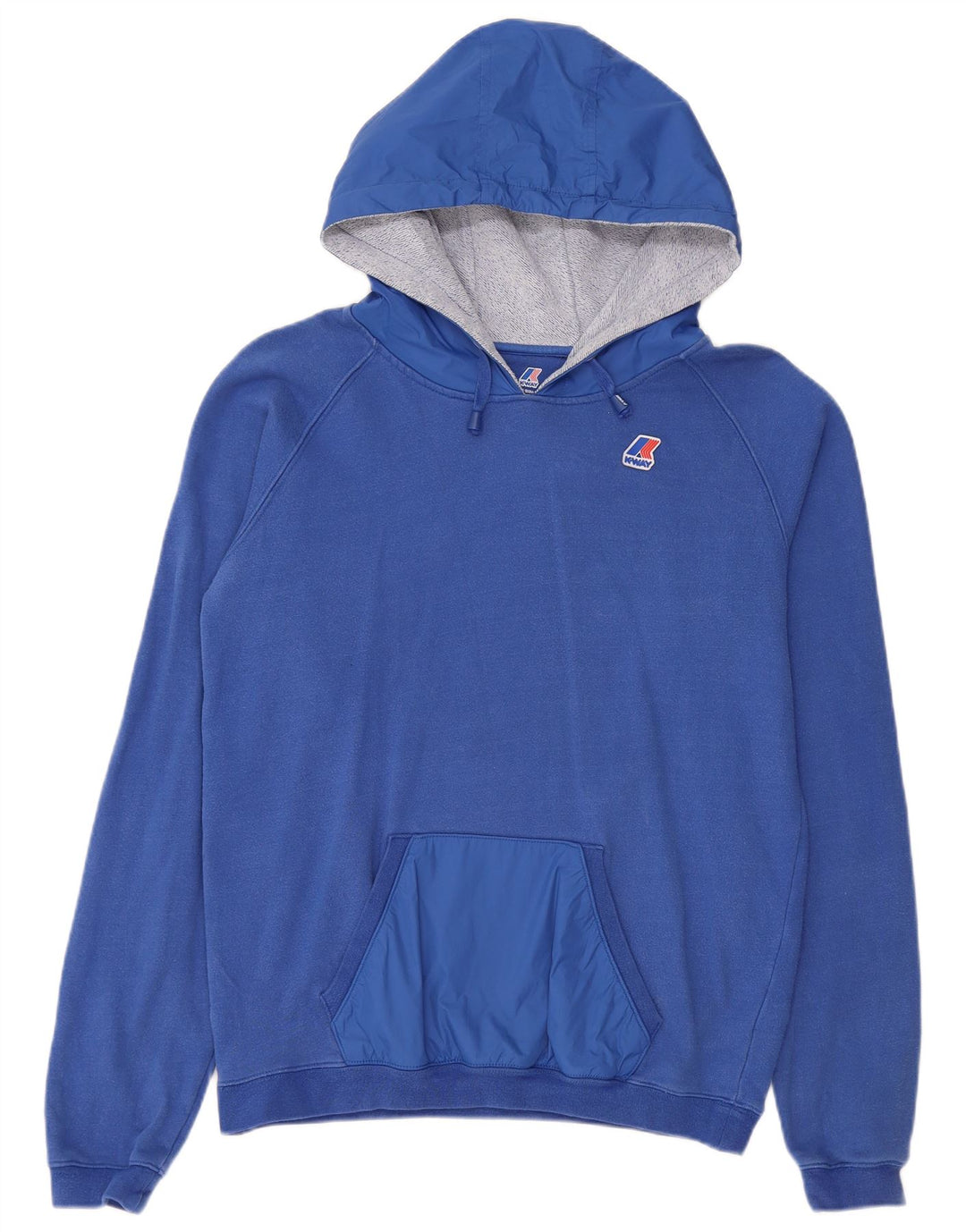 K-Way Womens Hoodie Jumper UK 14 Medium Blue Cotton