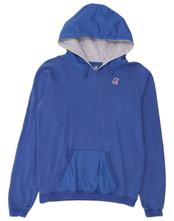 K-Way Womens Hoodie Jumper UK 14 Medium Blue Cotton