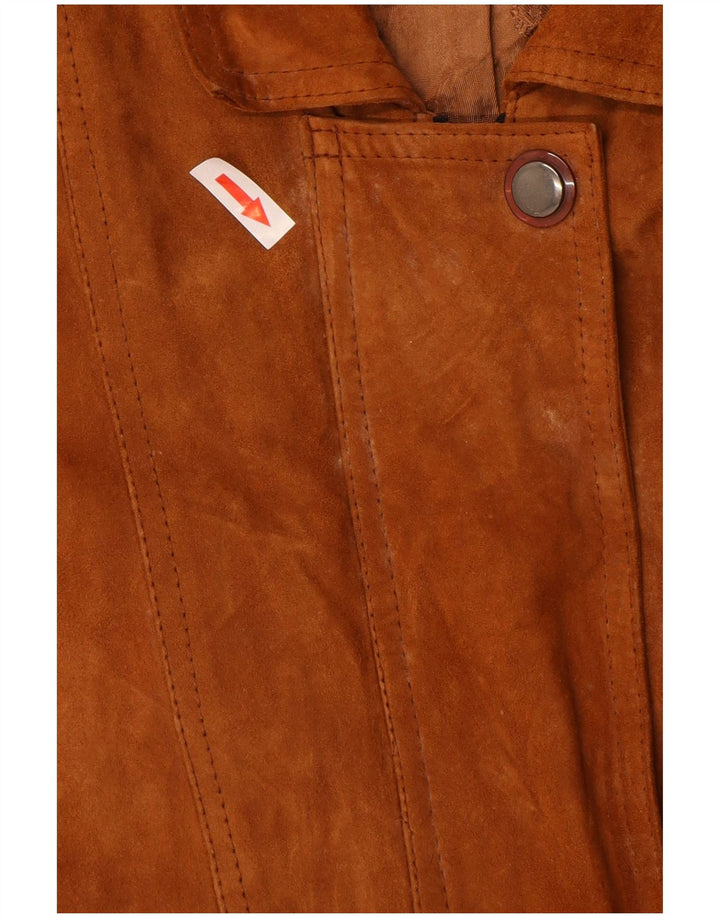 Vintage Womens Suede Overcoat UK 16 Large Brown