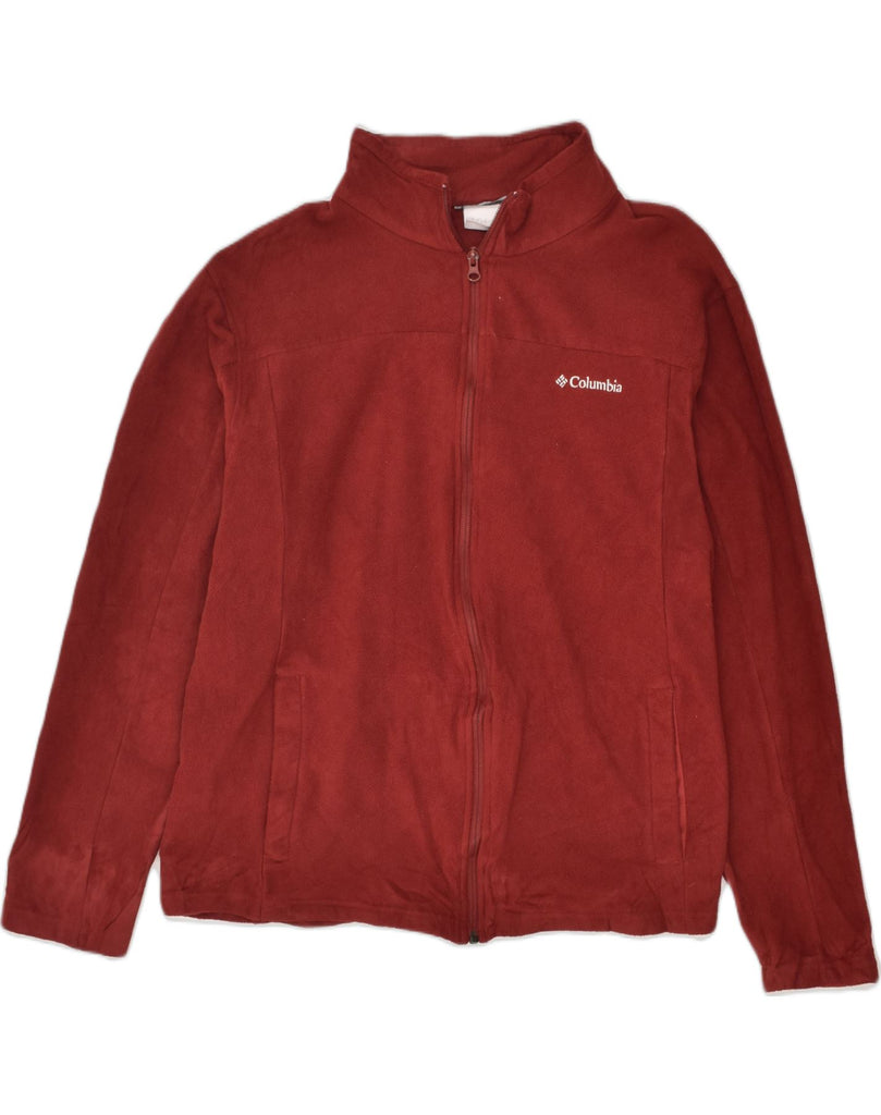 COLUMBIA Mens Fleece Jacket UK 42 XL Burgundy Polyester | Vintage Columbia | Thrift | Second-Hand Columbia | Used Clothing | Messina Hembry 