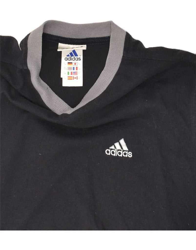 ADIDAS Girls T-Shirt Top 14-15 Years Black Cotton | Vintage Adidas | Thrift | Second-Hand Adidas | Used Clothing | Messina Hembry 