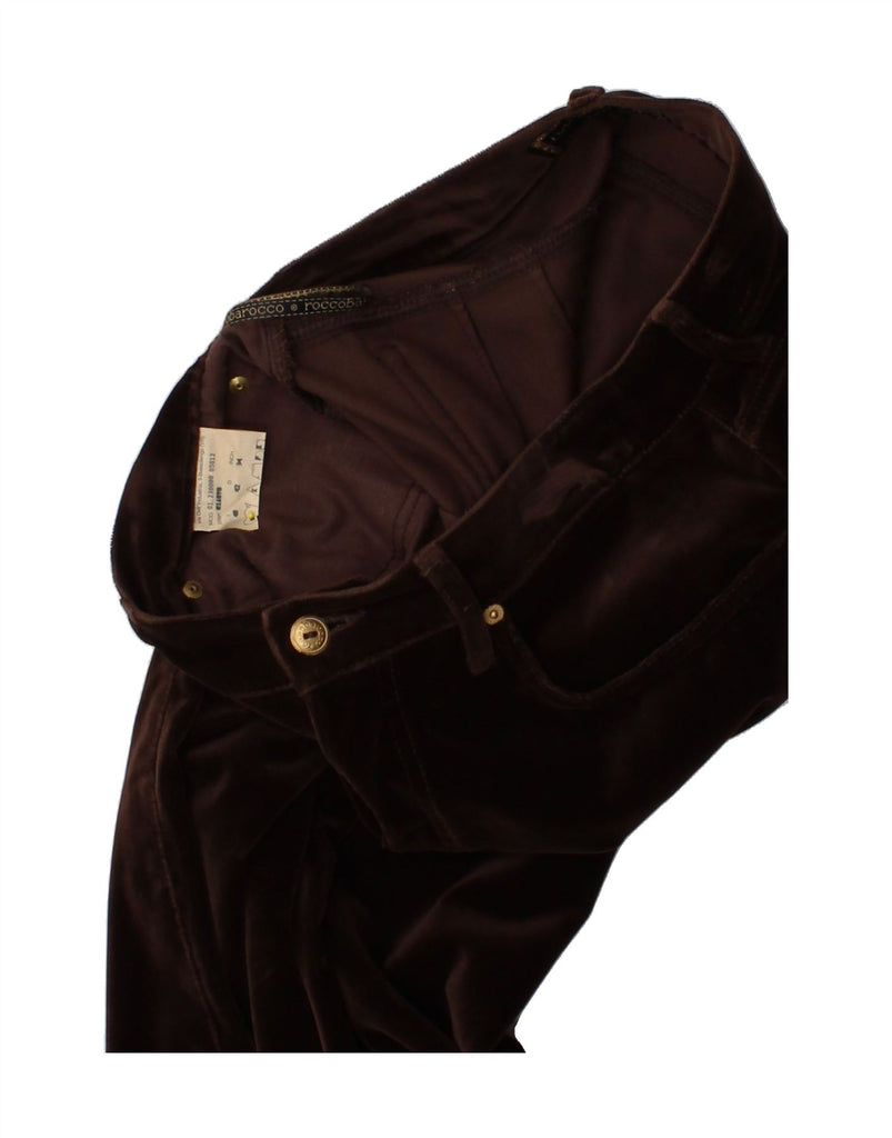 ROCCOBAROCCO Womens Velvet Slim Casual Trousers W34 L25 Brown Cotton Vintage Roccobarocco and Second-Hand Roccobarocco from Messina Hembry 