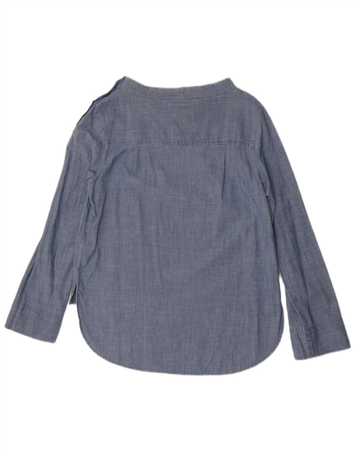 J. Crew Womens Long Sleeve Blouse Top US 6 Medium Blue Cotton