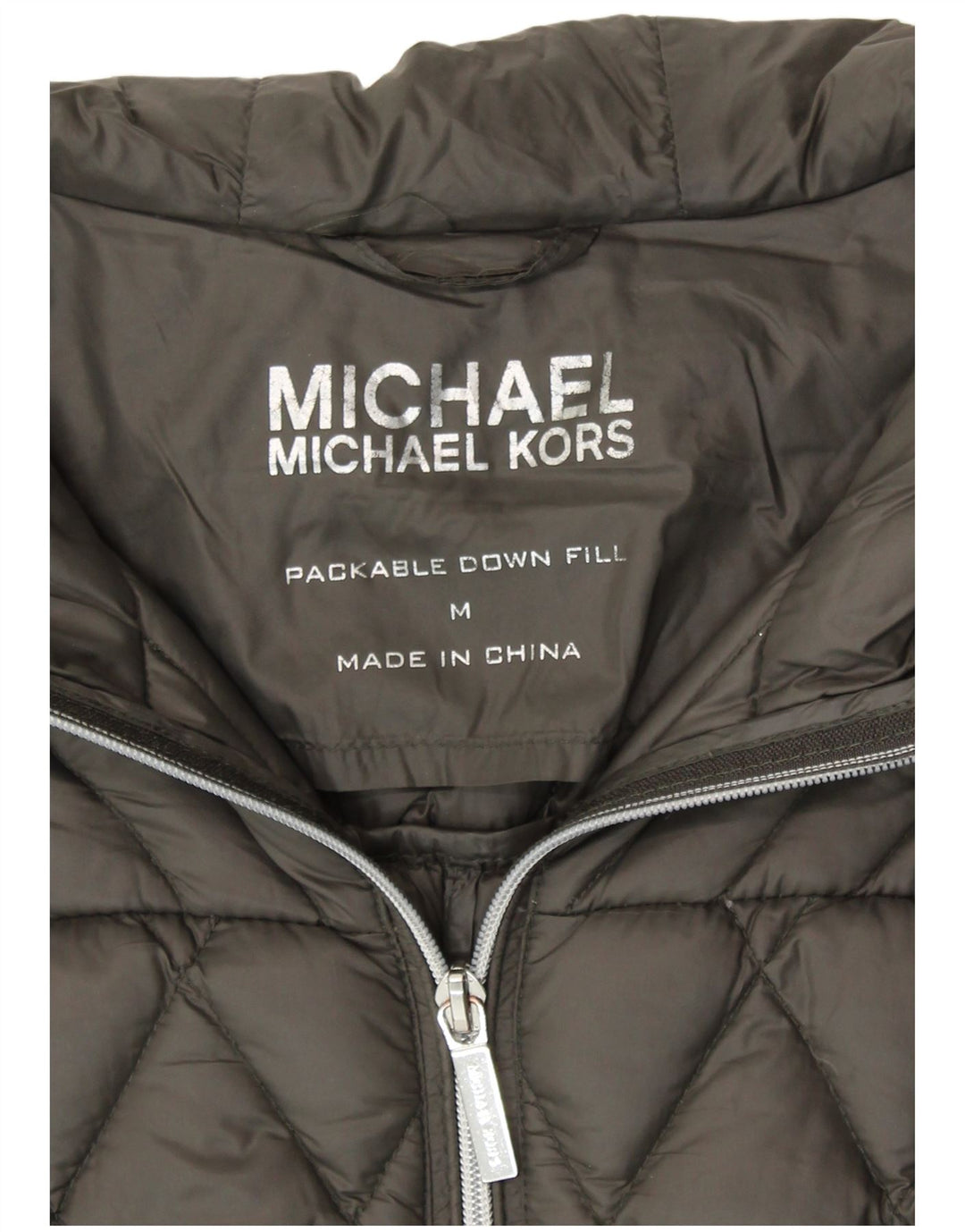 MICHAEL KORS Womens Hooded Padded Jacket UK 14 Medium Grey Nylon