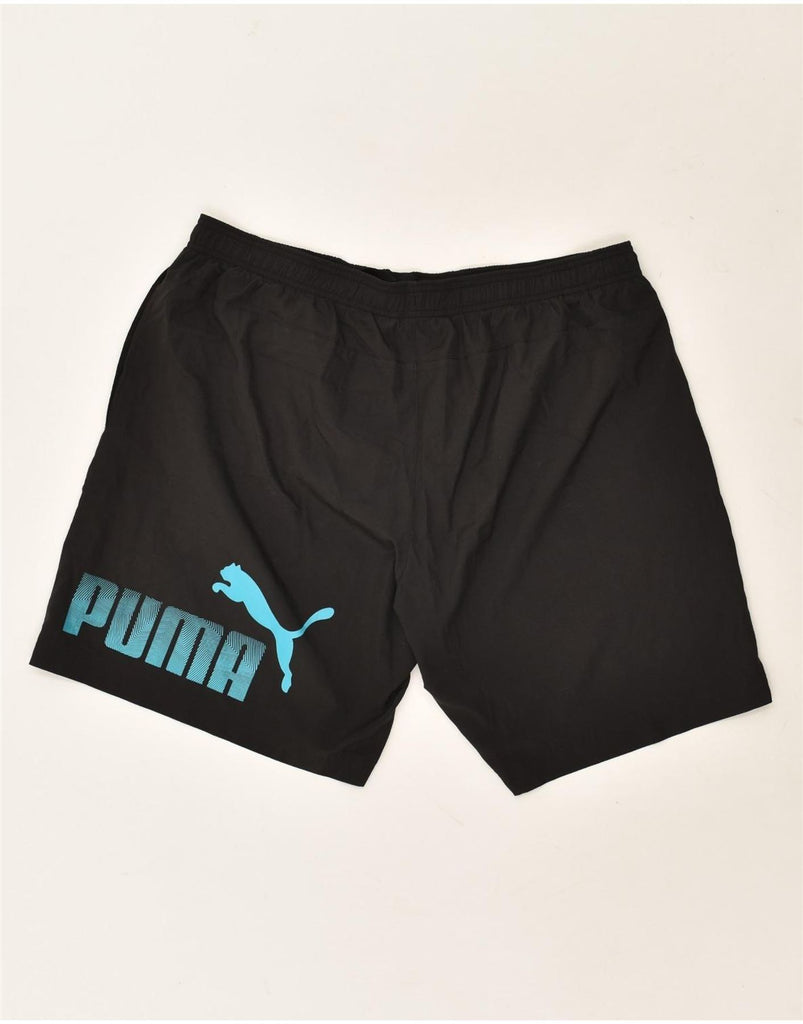 PUMA Mens Graphic Sport Shorts XL Black Polyester | Vintage Puma | Thrift | Second-Hand Puma | Used Clothing | Messina Hembry 