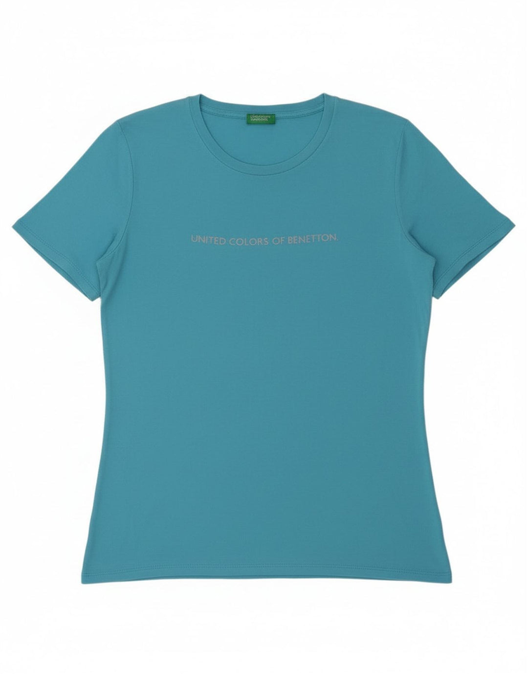 Benetton Womens Graphic T-Shirt Top UK 14 Medium Blue