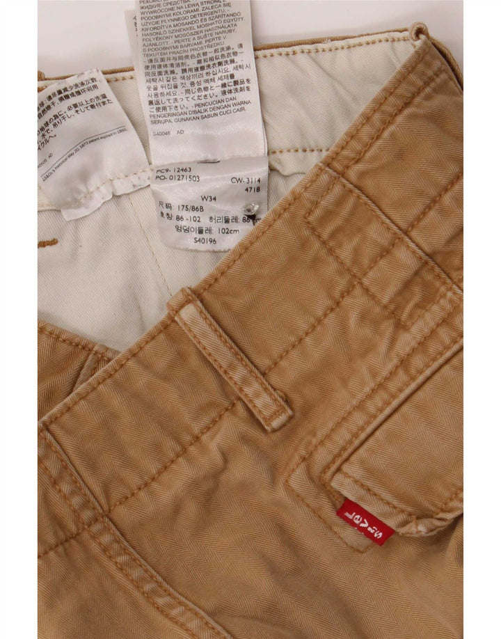 Levi's Mens Cargo Shorts Large W34 Beige Cotton
