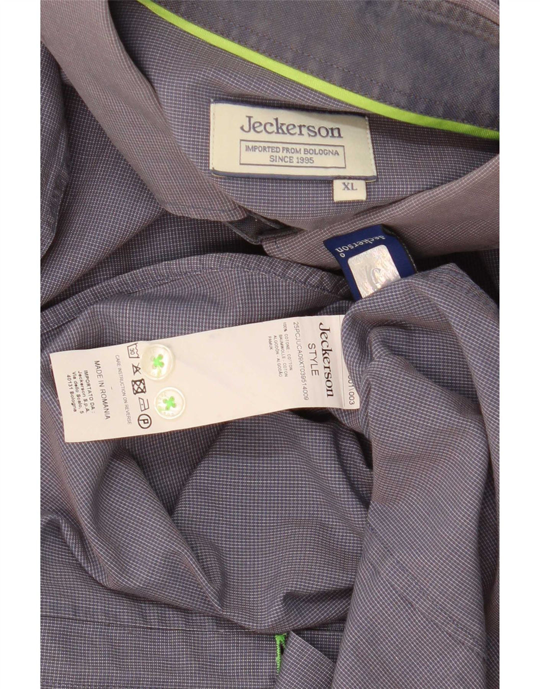 Jeckerson Mens Shirt XL Blue Check Cotton