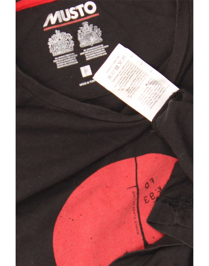 Musto Mens Graphic T-Shirt Top Medium Black Cotton
