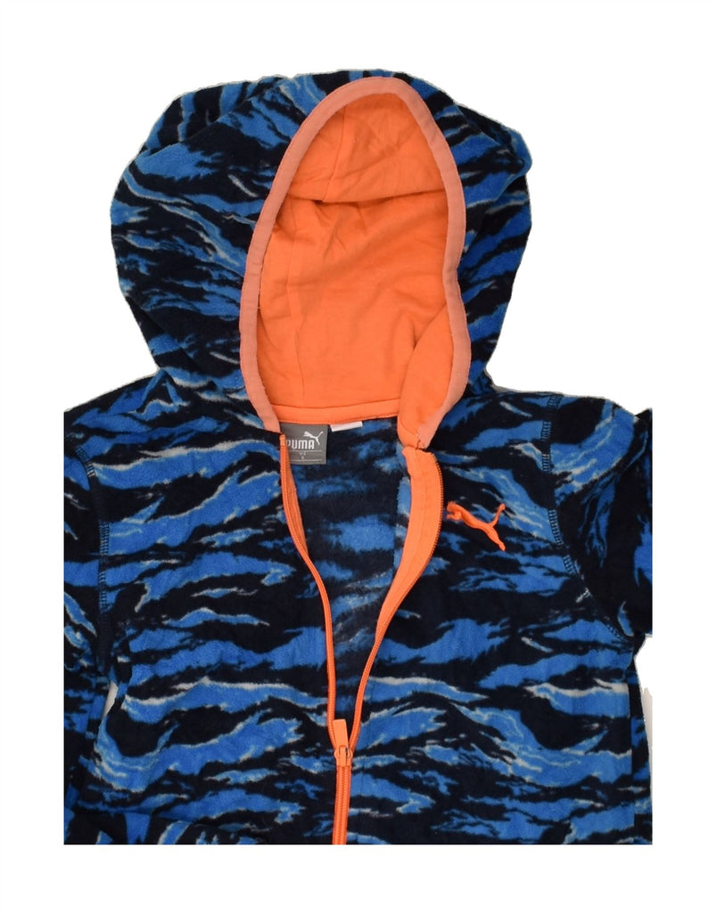 PUMA Boys Hooded Fleece Jacket 5-6 Years Blue Camouflage Polyester | Vintage Puma | Thrift | Second-Hand Puma | Used Clothing | Messina Hembry 