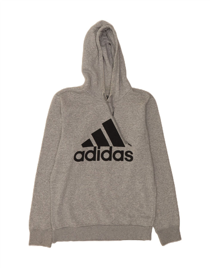 ADIDAS Mens Graphic Hoodie Jumper Small Grey Cotton Vintage Adidas and Second-Hand Adidas from Messina Hembry 
