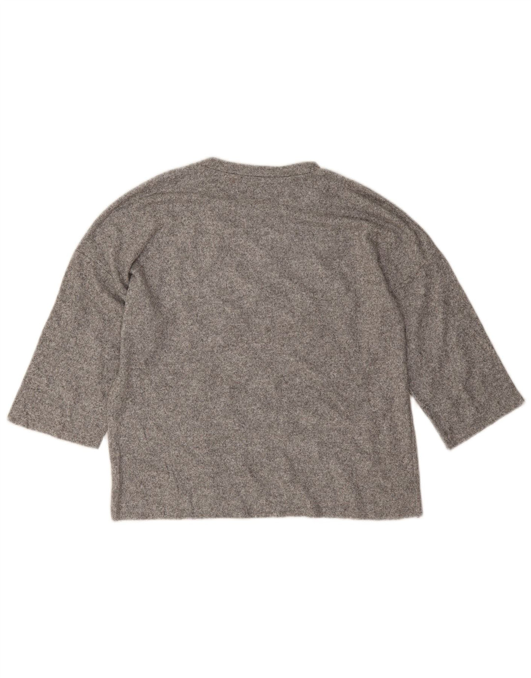 Zara Womens Oversized Top 3/4 Sleeve UK 10 Small Grey Flecked