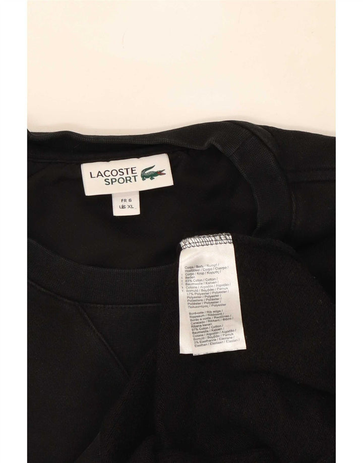 Lacoste Mens Sweatshirt Jumper Size 6 XL Black Cotton