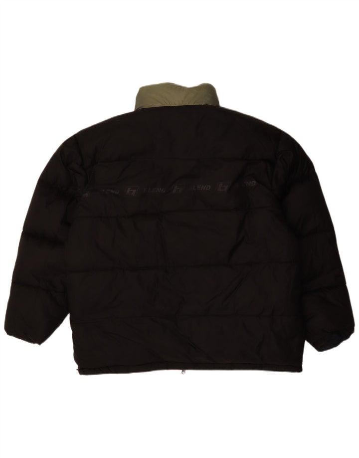 BLEND Mens Loose Fit Graphic Padded Jacket UK 40 Large Red Colourblock