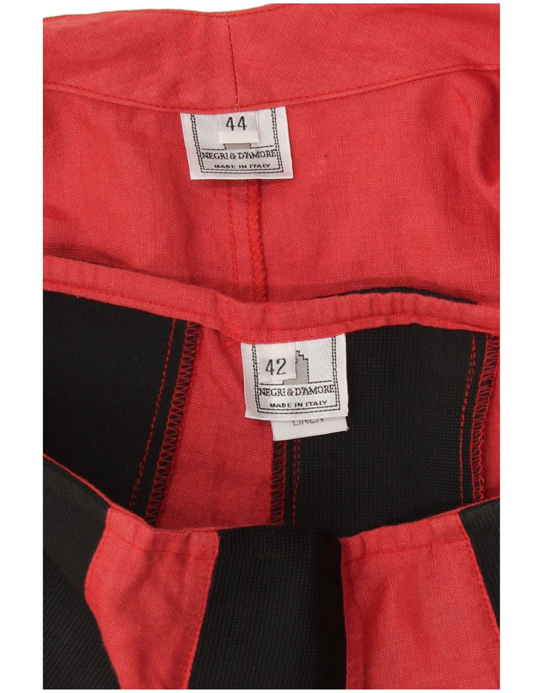 Vintage Womens 2 Piece Skirt Set IT 44 Medium W26  Red Colourblock Linen