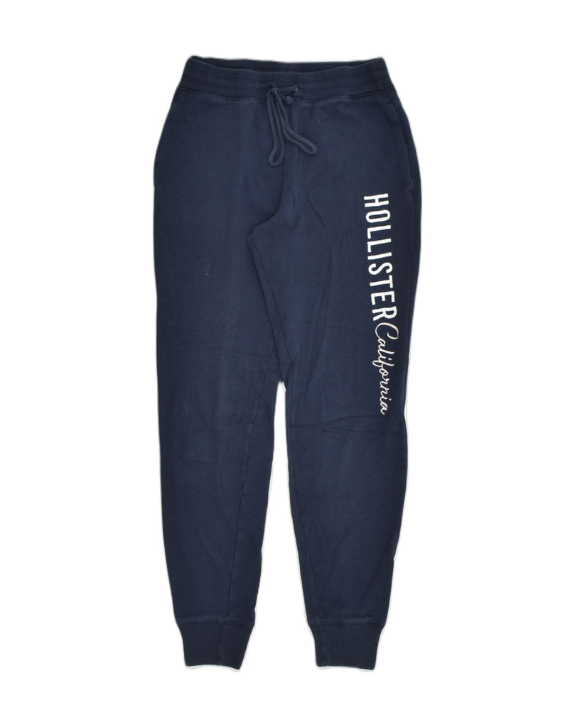 HOLLISTER Womens Graphic Tracksuit Trousers Joggers UK 6 XS Navy Blue | Vintage Hollister | Thrift | Second-Hand Hollister | Used Clothing | Messina Hembry 