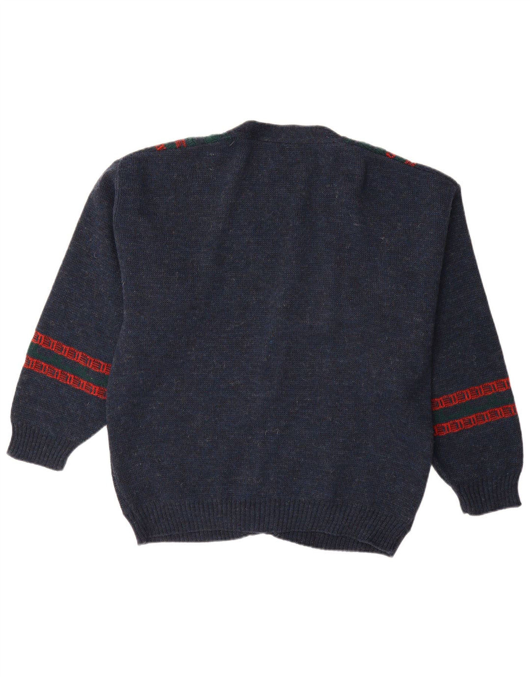 CASUALLAND Mens Cardigan Sweater IT 50 Medium Navy Blue Striped Acrylic
