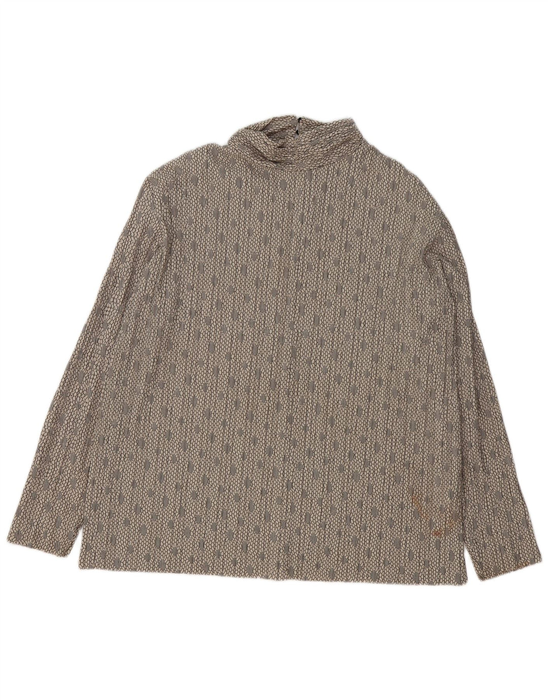Zara Womens Oversized Long Sleeve Blouse Top UK 14 Medium Grey Geometric