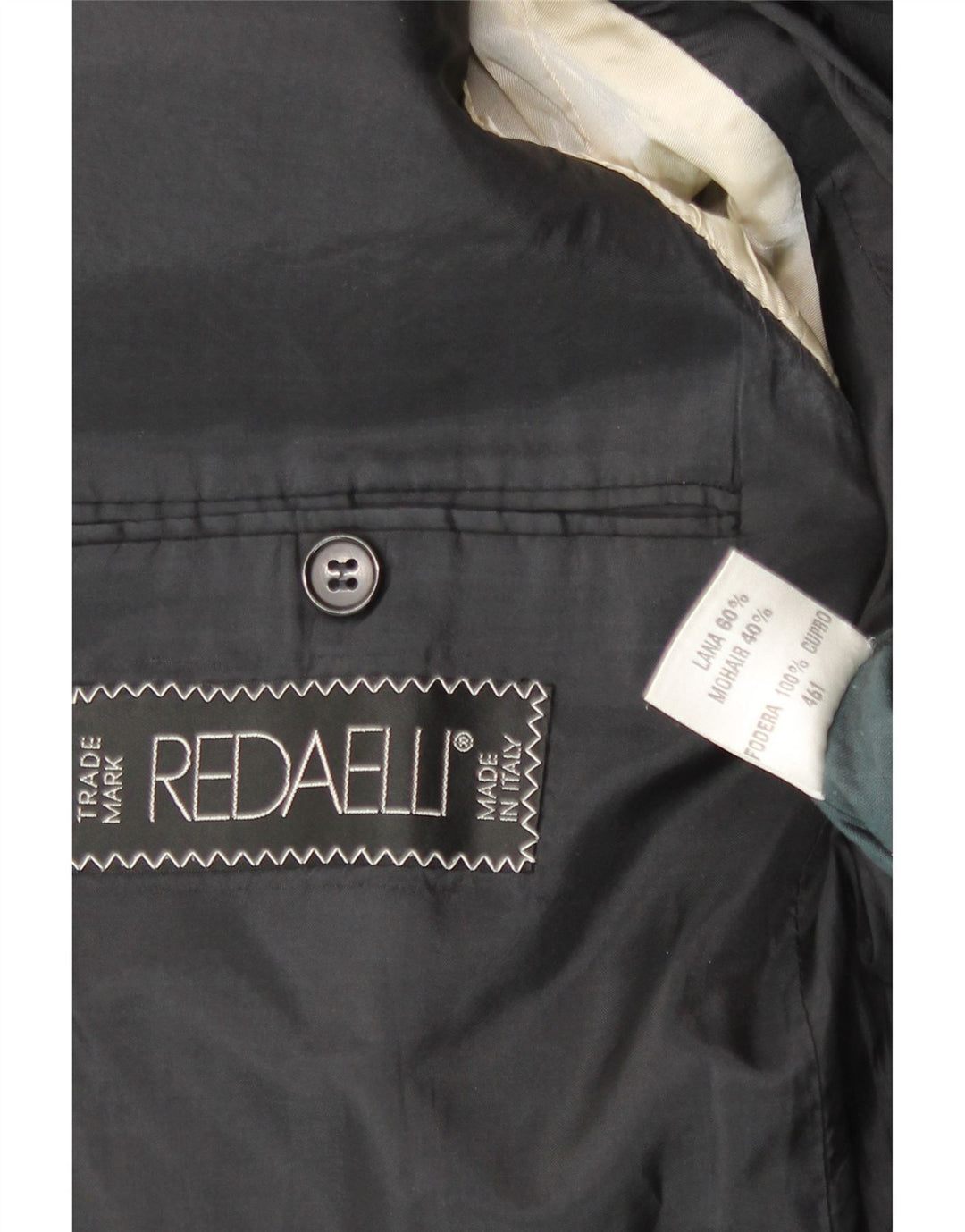 Redaelli Mens 1 Button Blazer Jacket UK 40 Large Black Wool
