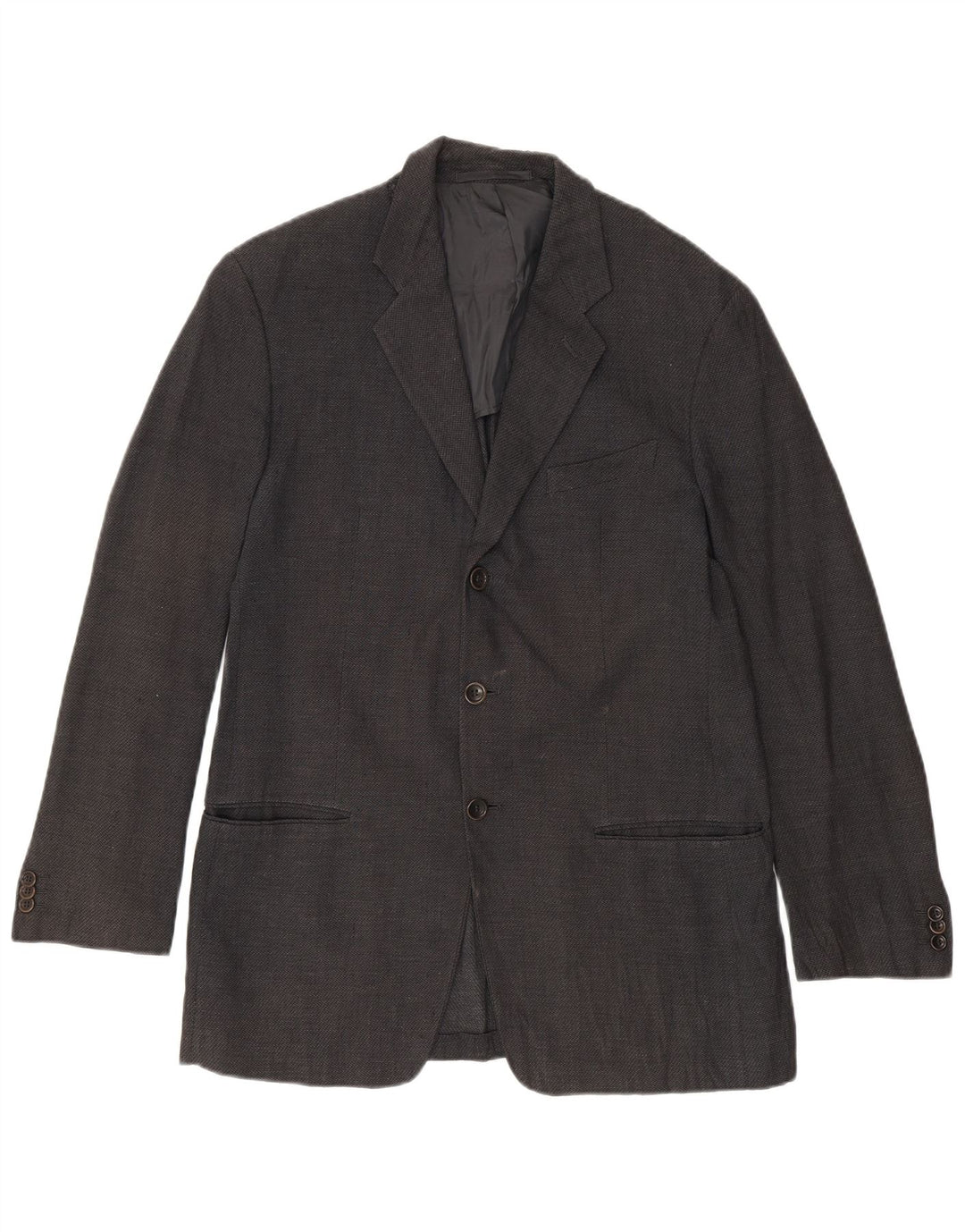 Armani Collezioni Mens 3 Button Blazer Jacket IT 50 Medium Grey Linen