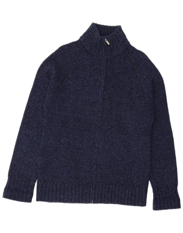 LEVI'S Mens Cardigan Sweater Medium Navy Blue Flecked Wool