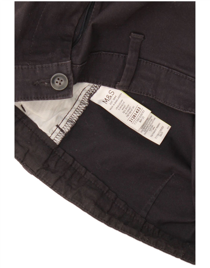 Marks & Spencer Mens Chino Shorts W32 Medium Navy Blue Cotton