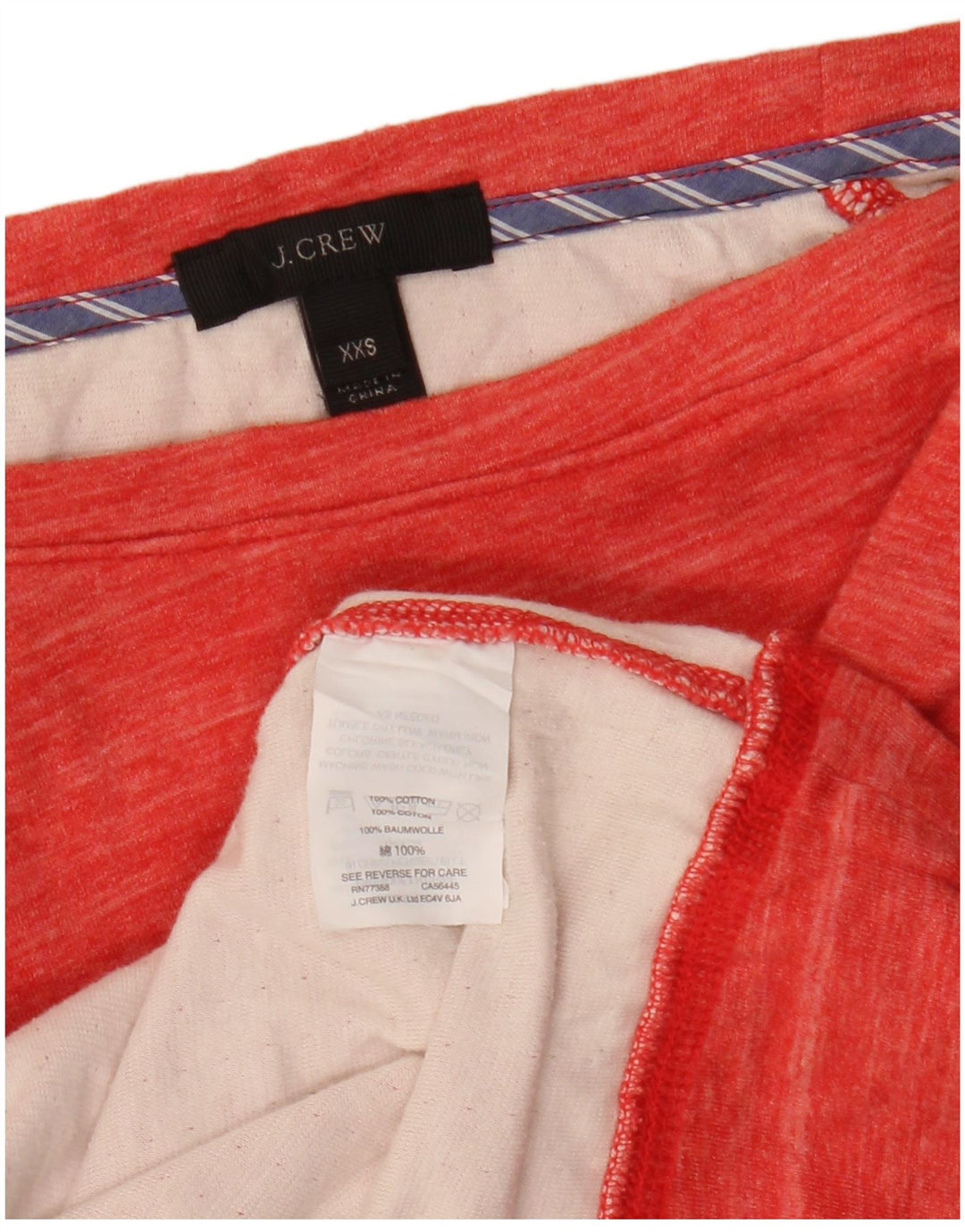 J. CREW Womens Oversized Sweatshirt Jumper UK 2 2XS Red Striped Cotton