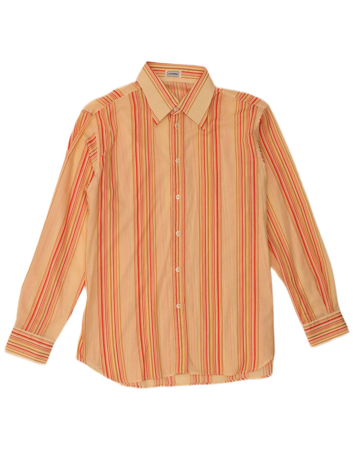 Cassera Mens Shirt Medium Orange Striped