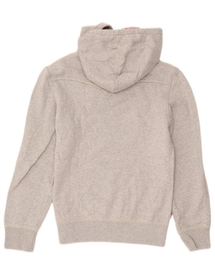 Levi's Mens Graphic Hoodie Jumper Small Grey Cotton