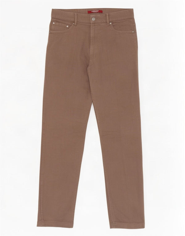 Carrera Mens Straight Casual Trousers W33 L29 Beige Cotton
