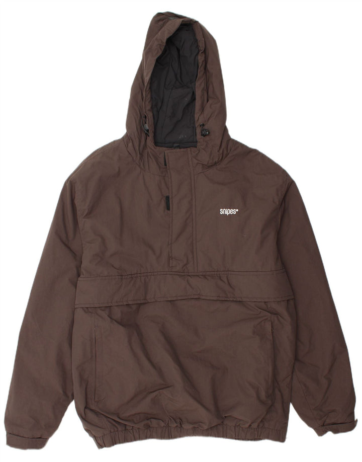 SNIPES Mens Hooded Anorak Jacket UK 42 XL Brown Polyamide