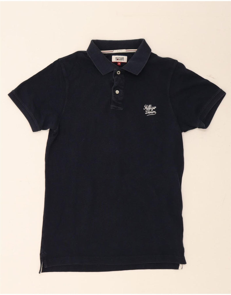 TOMMY HILFIGER Mens Slim Fit Polo Shirt Medium Navy Blue Cotton Vintage Tommy Hilfiger and Second-Hand Tommy Hilfiger from Messina Hembry 