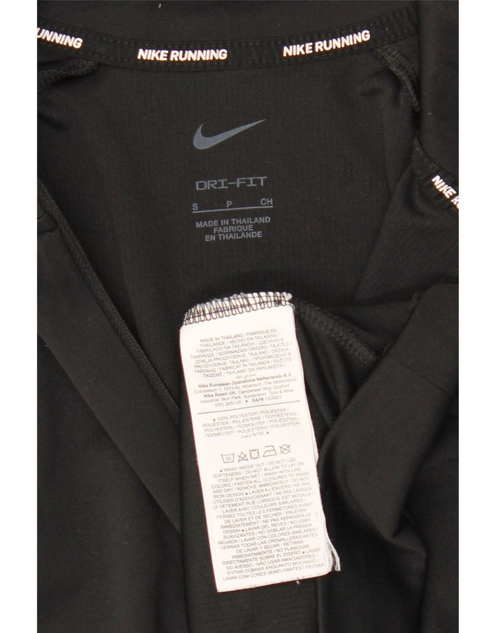 NIKE Womens Dri Fit Zip Neck Pullover Tracksuit Top UK 10 Small Black