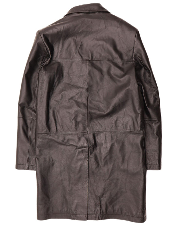 Conbipel Mens Leather Coat IT 46 Small Black Leather