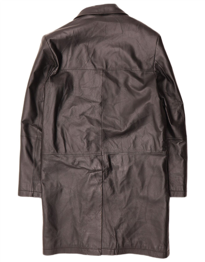 Conbipel Mens Leather Coat IT 46 Small Black Leather